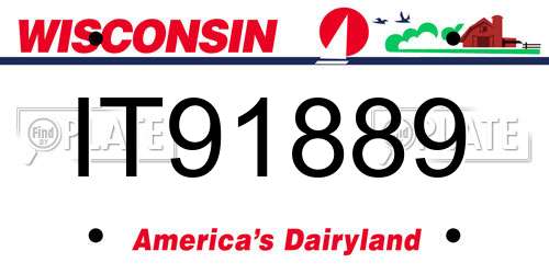 IT91889 Wisconsin License Plate