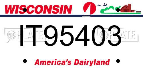 IT95403 Wisconsin License Plate