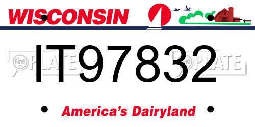 IT97832 Wisconsin License Plate