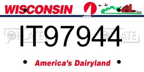IT97944 Wisconsin License Plate