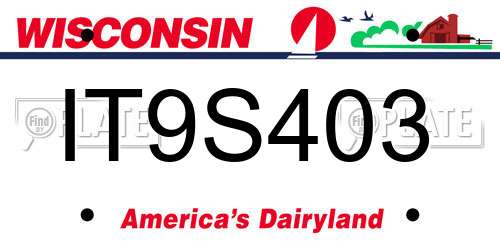 IT9S403 Wisconsin License Plate