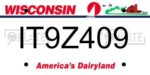 IT9Z409 Wisconsin License Plate