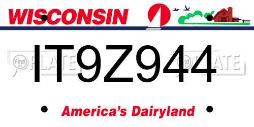IT9Z944 Wisconsin License Plate