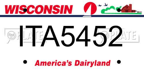 ITA5452 Wisconsin License Plate