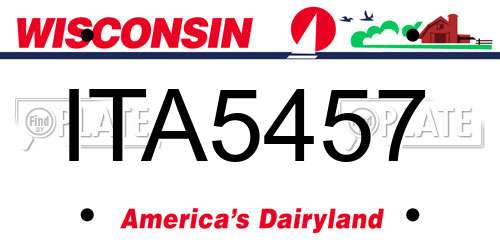 ITA5457 Wisconsin License Plate