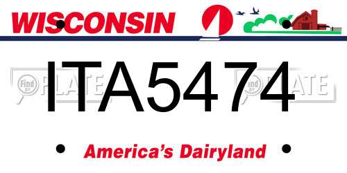 ITA5474 Wisconsin License Plate