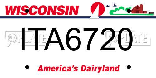 ITA6720 Wisconsin License Plate