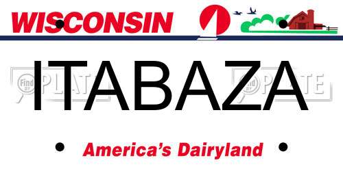 ITABAZA Wisconsin License Plate