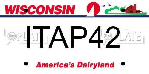 ITAP42 Wisconsin License Plate