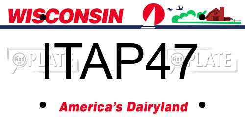 ITAP47 Wisconsin License Plate