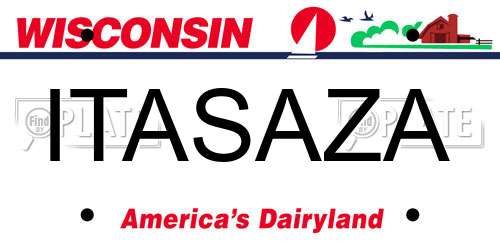 ITASAZA Wisconsin License Plate