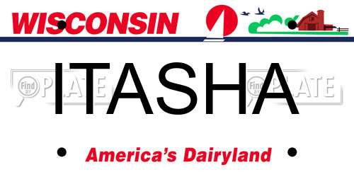 ITASHA Wisconsin License Plate