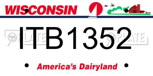 ITB1352 Wisconsin License Plate