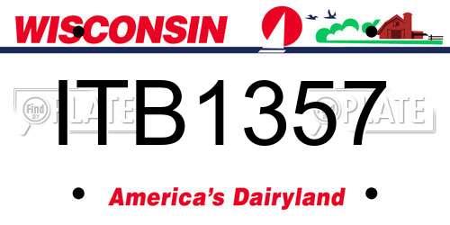 ITB1357 Wisconsin License Plate