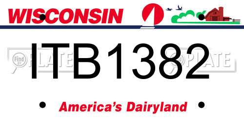 ITB1382 Wisconsin License Plate