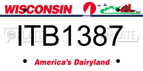 ITB1387 Wisconsin License Plate