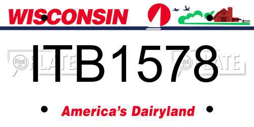 ITB1578 Wisconsin License Plate