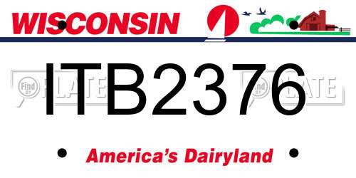 ITB2376 Wisconsin License Plate