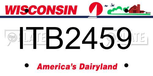 ITB2459 Wisconsin License Plate