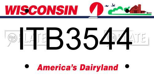 ITB3544 Wisconsin License Plate