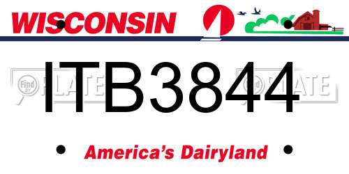 ITB3844 Wisconsin License Plate