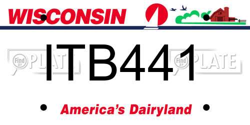 ITB441 Wisconsin License Plate