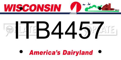 ITB4457 Wisconsin License Plate