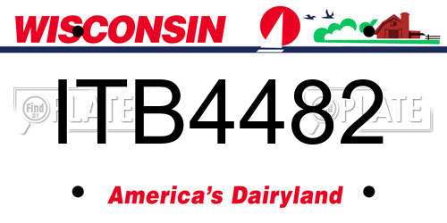 ITB4482 Wisconsin License Plate