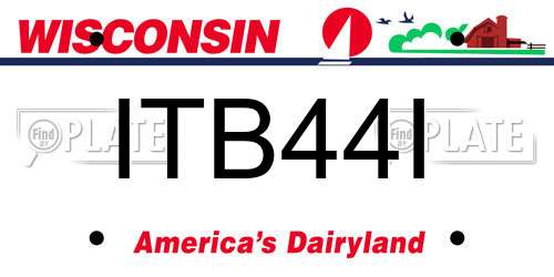 ITB44I Wisconsin License Plate