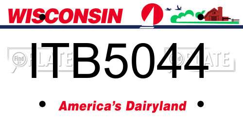 ITB5044 Wisconsin License Plate