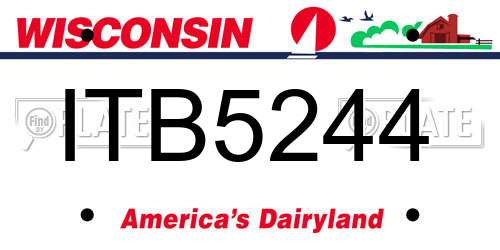 ITB5244 Wisconsin License Plate