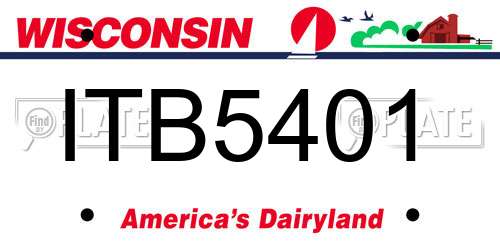ITB5401 Wisconsin License Plate