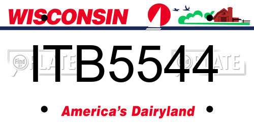 ITB5544 Wisconsin License Plate