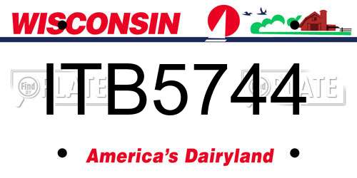 ITB5744 Wisconsin License Plate