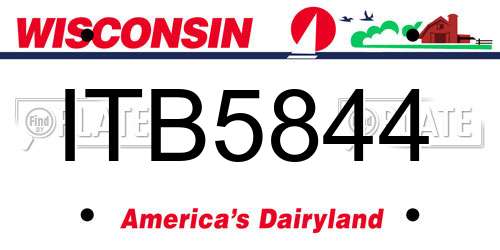 ITB5844 Wisconsin License Plate