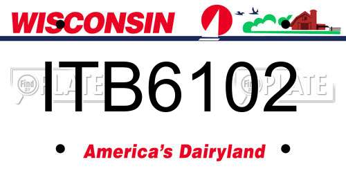 ITB6102 Wisconsin License Plate