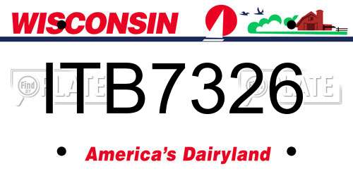 ITB7326 Wisconsin License Plate