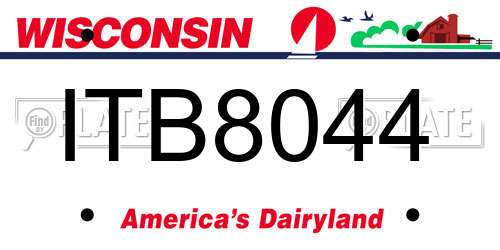 ITB8044 Wisconsin License Plate