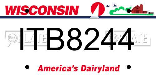 ITB8244 Wisconsin License Plate