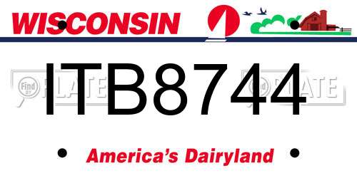 ITB8744 Wisconsin License Plate