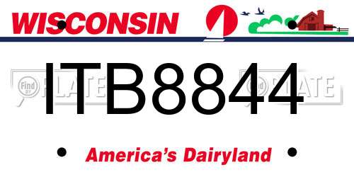 ITB8844 Wisconsin License Plate