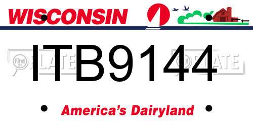 ITB9144 Wisconsin License Plate