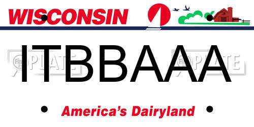 ITBBAAA Wisconsin License Plate