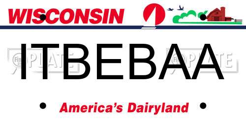 ITBEBAA Wisconsin License Plate