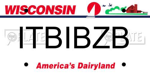 ITBIBZB Wisconsin License Plate