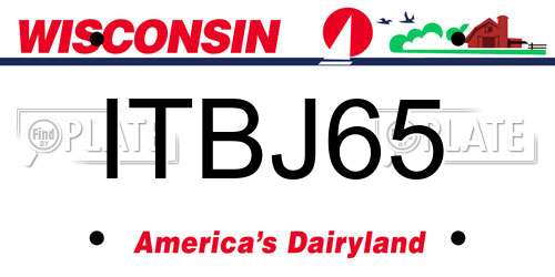 ITBJ65 Wisconsin License Plate