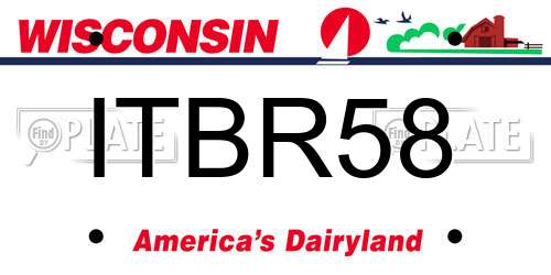 ITBR58 Wisconsin License Plate
