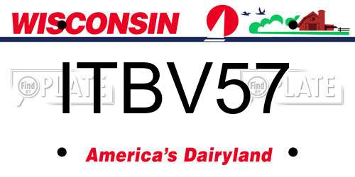 ITBV57 Wisconsin License Plate