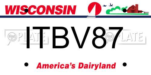 ITBV87 Wisconsin License Plate