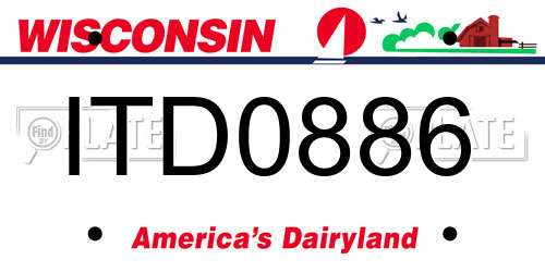 ITD0886 Wisconsin License Plate